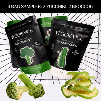 Vice Pack - 4 Bag Sampler: 2x Zucchini & 2x Broccoli